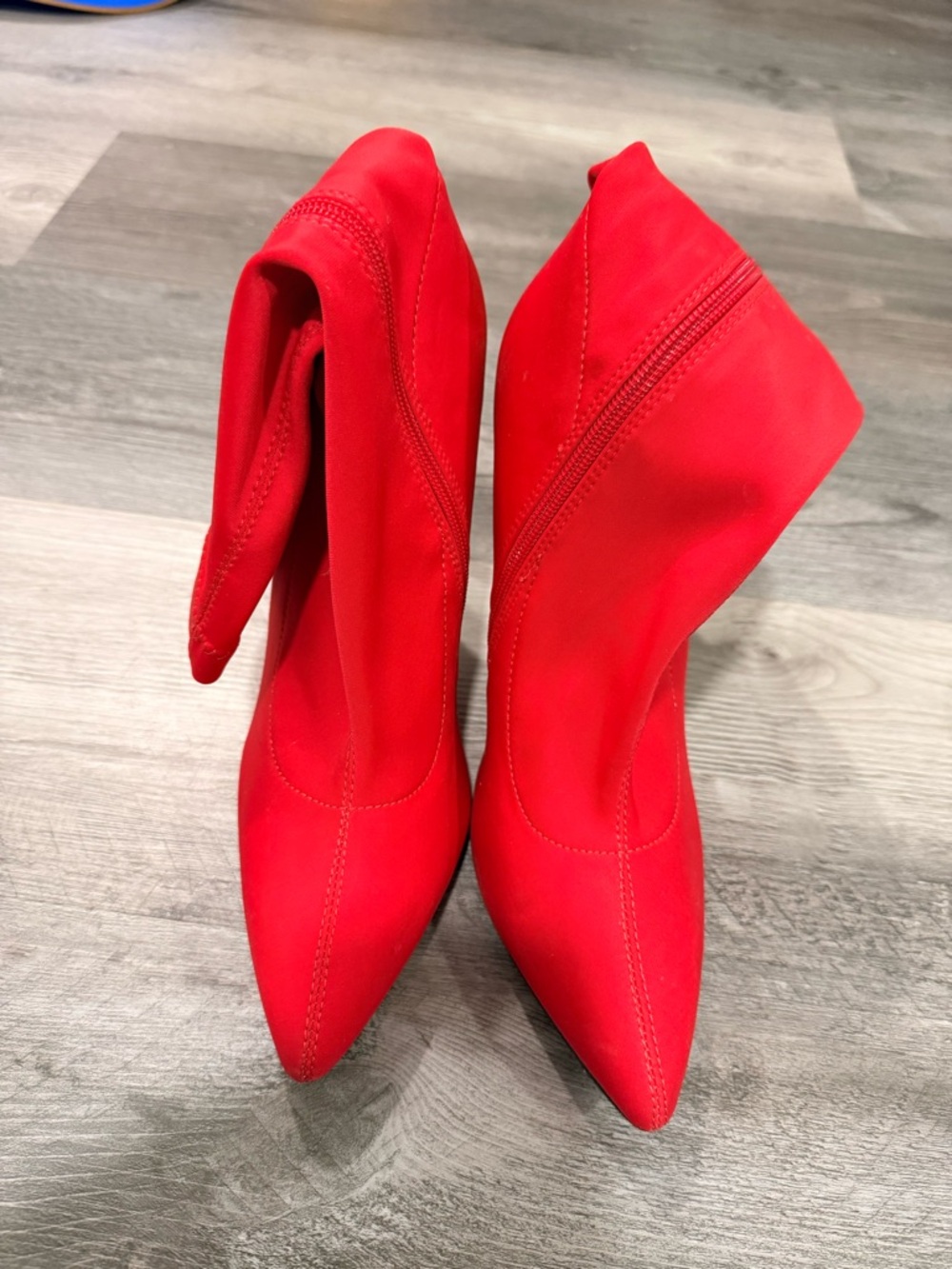 Women's Red Pointed Sock Booties
